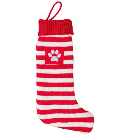 Chaussette Rayée de Noël pour Chien – Striped Stocking | Accessoire Festif et Cadeau Canin